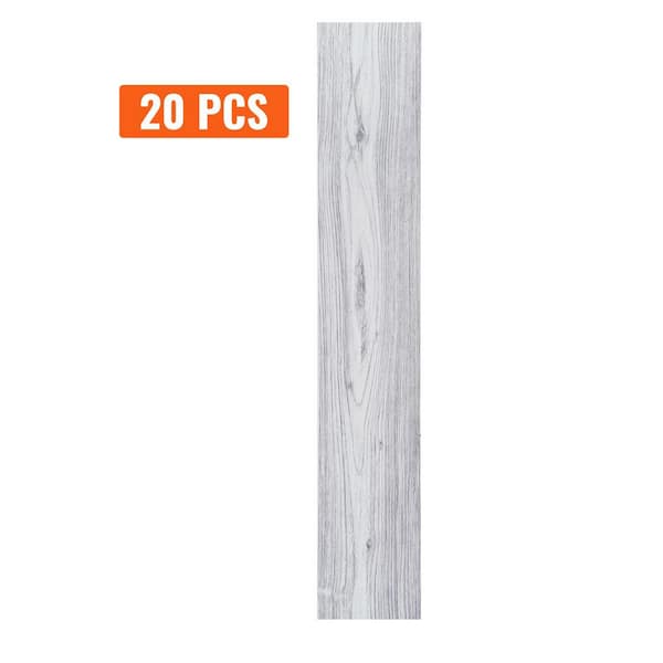 Peel & Stick Vinyl Floor Tiles 36 x 6 in. Gray Flooring Wear Layer Thickness: 0.15 mm/6 mil Coverage Area: 29² ft./box