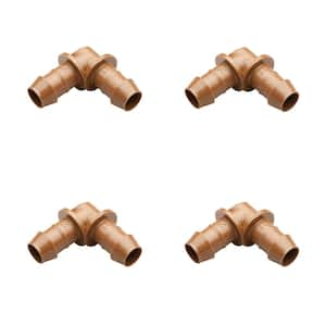 1/2 in. Barbed Elbows for Drip Tubing, Brown (4-Pack)