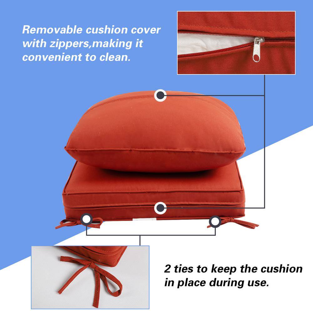 Brick Red Deep Seating Outdoor Lounge Chair Cushion Set