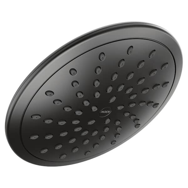 MOEN 1-Spray Patterns 8 in. Single Wall Mount Fixed Shower Head in Matte Black