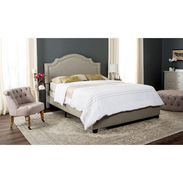 Safavieh Theron Light Grey Queen Upholstered Bed