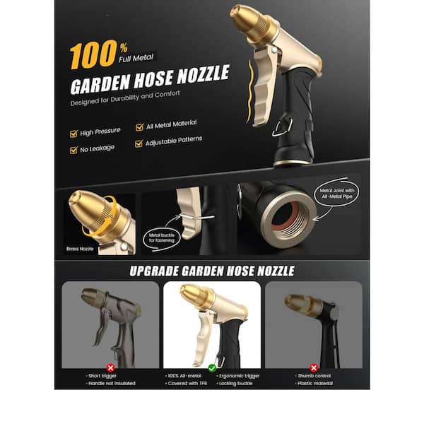 SenQWFa Garden Hose Nozzle, for High Pressure Water Nozzle with Adjustable spray Patterns