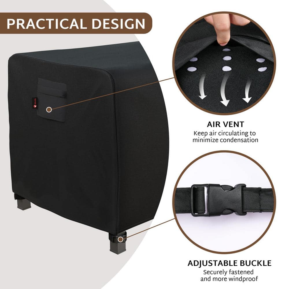 Black Rectangular Waterproof Oxford Canvas Fire Pit Cover