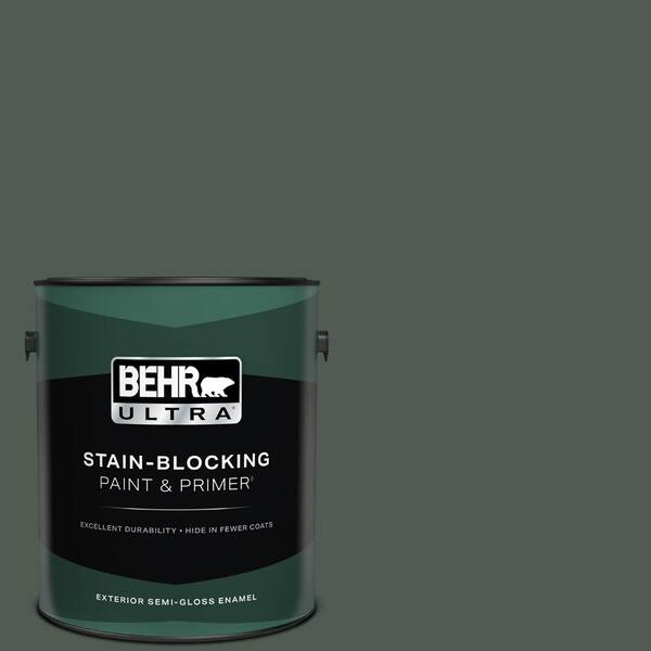 BEHR ULTRA 1 gal. #N420-7 Alpine Trail Semi-Gloss Enamel Exterior Paint & Primer