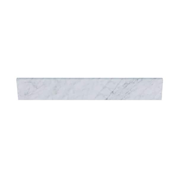 31 in. W x 0.75 in. x 4 in. Natural Carrara Marble Bathroom Vanity Backsplash