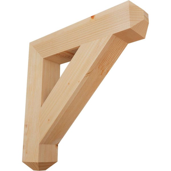 Ekena Millwork 3.5 in. x 22 in. x 22 in. Douglas Fir Traditional Craftsman Smooth Bracket