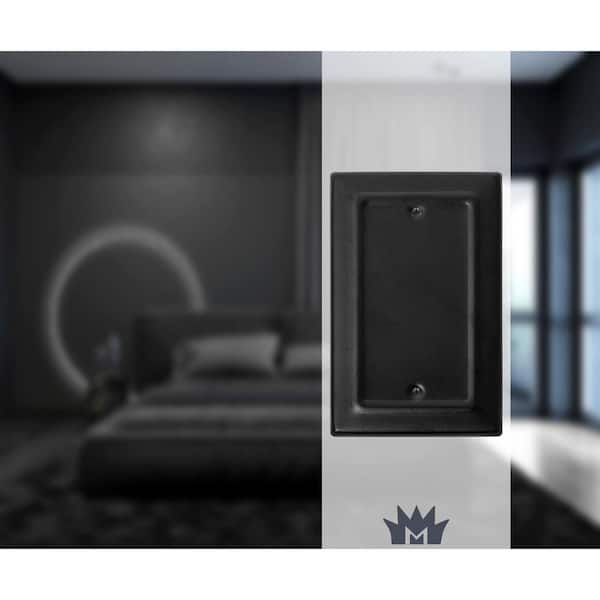 Architectural 1-Gang Black Blank/No Device Metal Wall Plate (2-Pack)