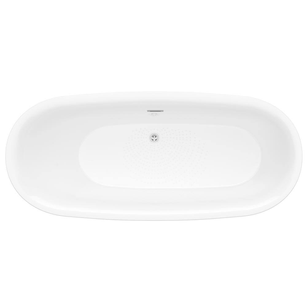 Ami 59" Glossy White Acrylic Freestanding Bathtub