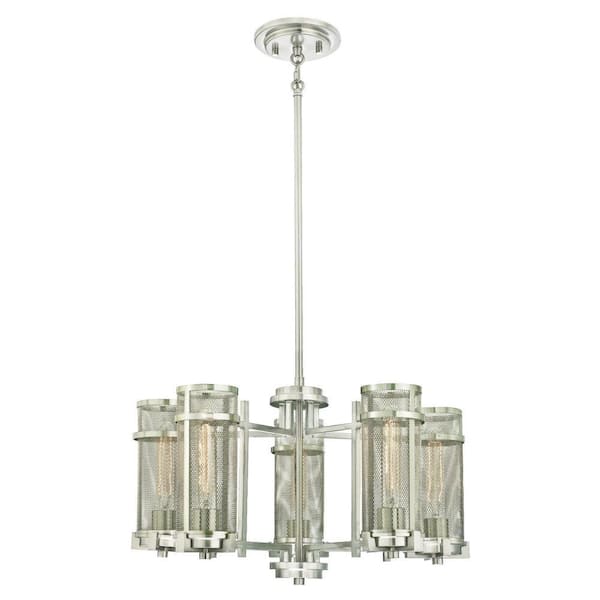 Westinghouse Adler 5-Light Brushed Nickel Chandelier with Mesh Shades
