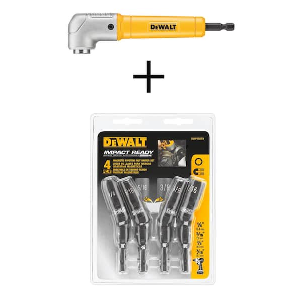 DEWALT MAXFIT Right Angle Magnetic Attachment with Magnetic Pivoting Nut  Driver Set (4-Piece) DWARA60WPVTDRV - The Home Depot