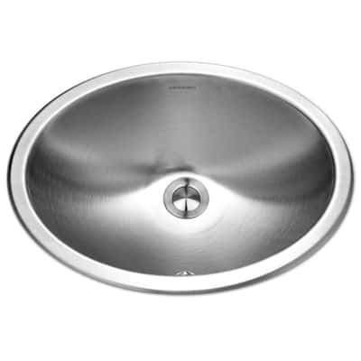 Opus Series Undermount 13.6 in. Single Bowl Lavatory Sink with Overflow in Stainless Steel