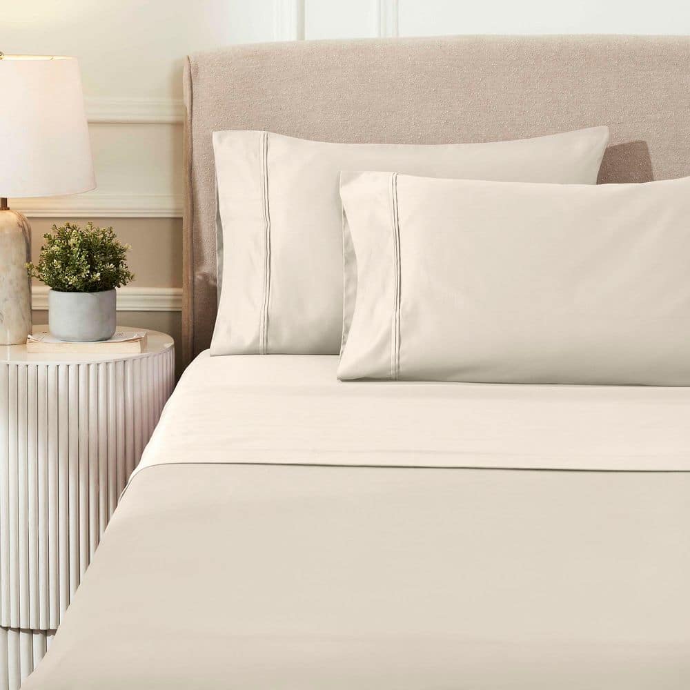 1200 Thread Count 4-Piece Ivory Solid Egyptian Cotton Deep Pocket Queen Sheet Set price history on PriceWatchPro