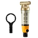 WSP100B Large Whole Spin-down Sediment Water Filtration System with Scraper and Brass Top Clear Housing, 100 Micron