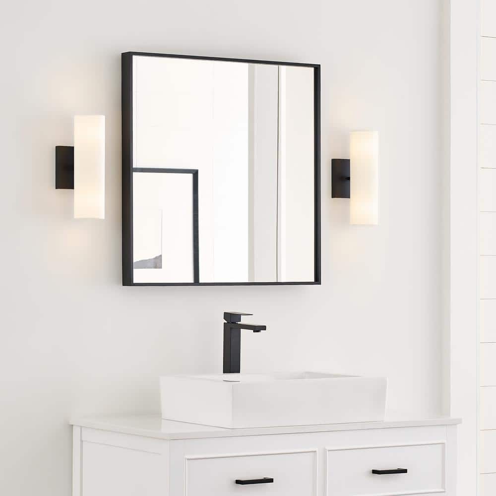 Capalino 12" White Cylinder Modern Vanity Sconce