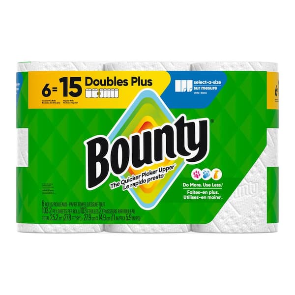 White, Select-A-Size Paper Towel Roll (6 Double Plus Rolls)