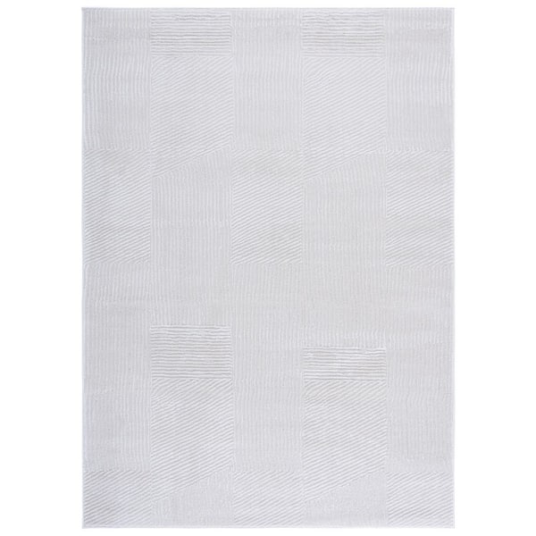 Saylor 8 ft. x 10 ft. Ivory Geometric Solid Area Rug