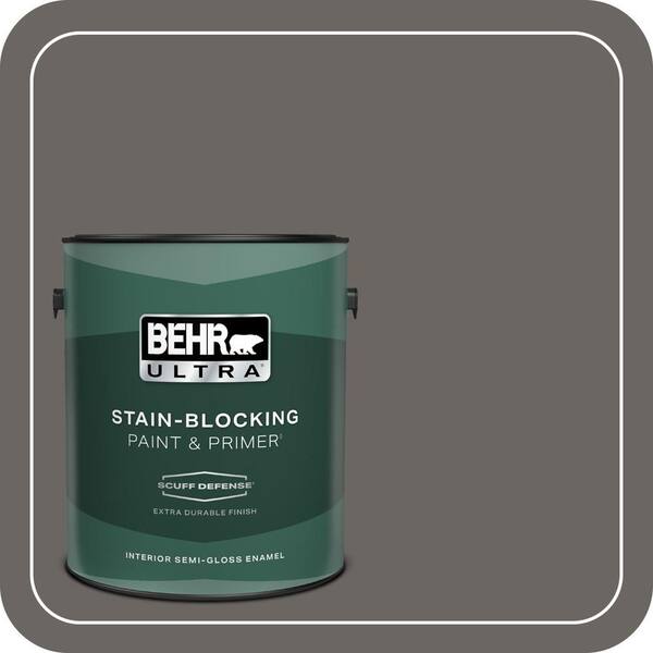 BEHR ULTRA 1 gal. #790F-6 Trail Print Extra Durable Semi-Gloss Enamel Interior Paint & Primer