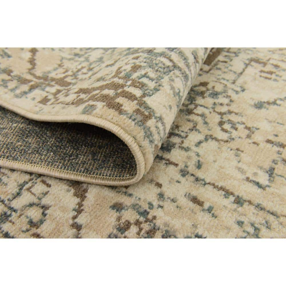 Gray Abstract 9' x 12' Synthetic Rectangular Area Rug