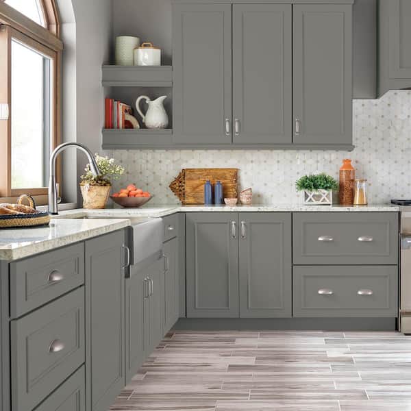1 gal. #PPU24-07 Barnwood Gray Satin Enamel Interior/Exterior Cabinet, Door & Trim Paint