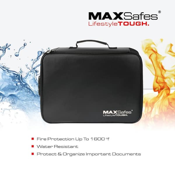 Up to 1600°F Fireproof Document Case with Combination Lock Access in Black
