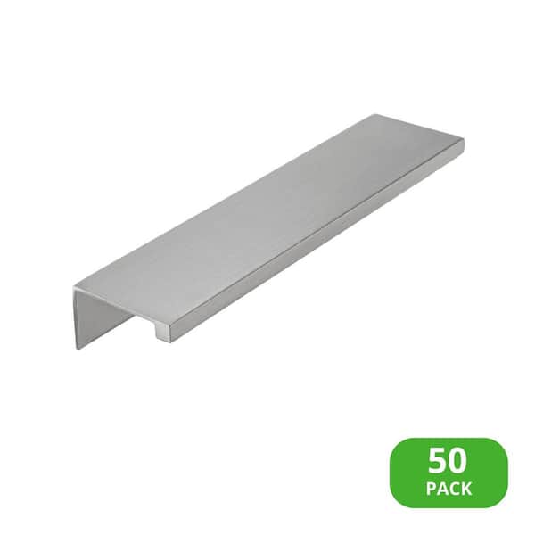 50-Pack Ethan 4 in. (102 mm) Center-to-Center Satin Nickel Edge Drawer Pull