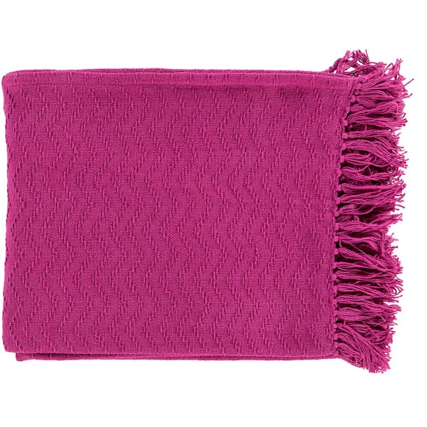 Livabliss Stanley Magenta Throw Blanket