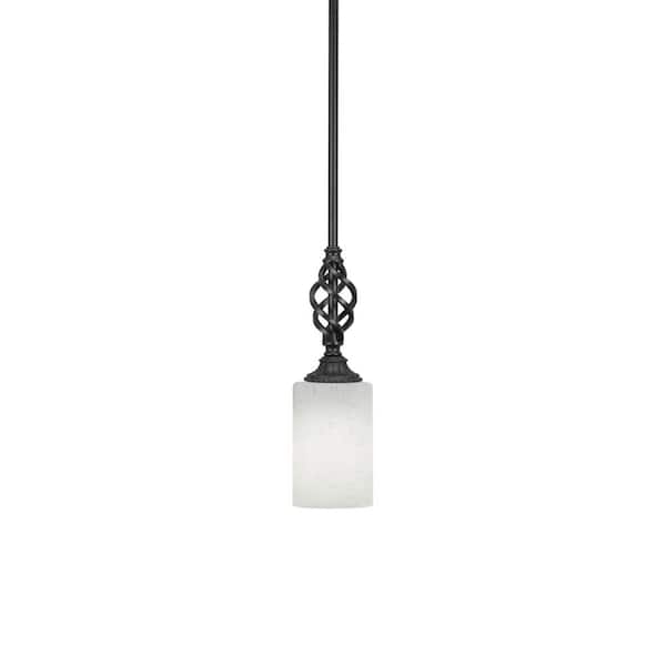 Unbranded Bridgewater 100 W 1-Light Matte Black Standard Mini Pendant Light with Glass Shade