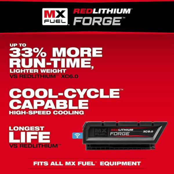 MX FUEL REDLITHIUM FORGE XC 8.0 Battery Pack with MX FUEL REDLITHIUM FORGE HD 12.0 Battery Pack