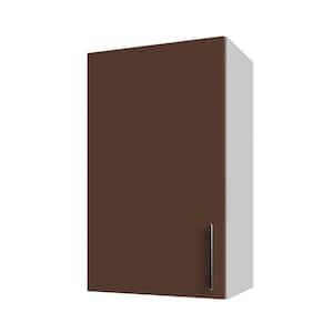 Miami Dock Brown Matte 18 in. x 30 in. x 12 in. Flat Panel Stock Assembled Wall Kitchen Cabinet