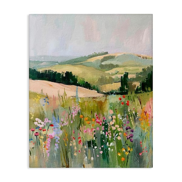 Stupell Industries Pastel Countryside Meadows by RileyB Unframed Nature Graphic Art Print 20 in. x 16 in.