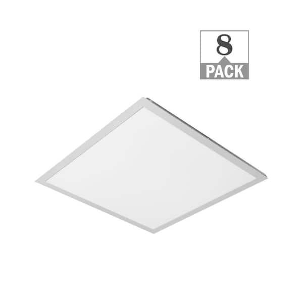 ETI LIGHTING 8-Pack 2 ft. x 2 ft. Backlit Selectable Lumens Wattage 3500K 4000K 5000K Integrated LED Flat Panel Light 0-10V Dimming