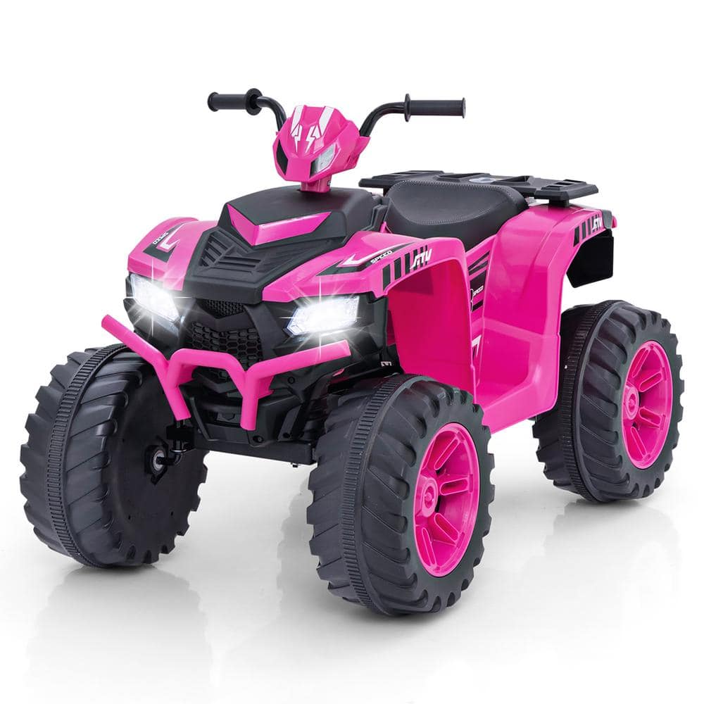 Gymax 13.5 in. Pink Kids Ride-On Car with Wireless Connection Music Radio