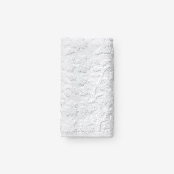Company Cotton Floral Jacquard White Cotton Single Hand Towel