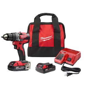 M18 18-Volt Lithium-Ion Brushless Cordless 1/2 in. Compact Hammer Drill/Driver Kit with 2 Batteries, Charger and Case