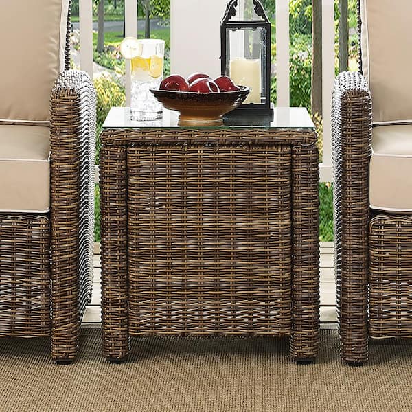 crosley bradenton outdoor wicker rectangular side table