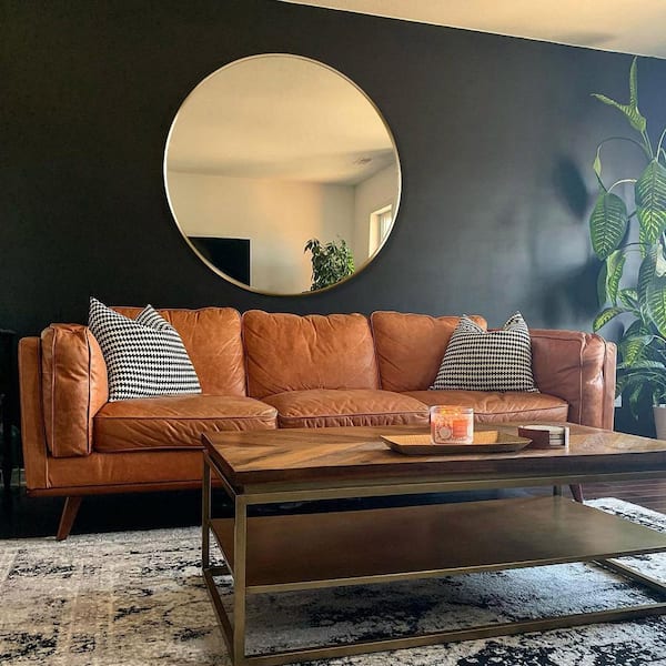 Gold 30.00 in. W x 30.00 in. H Classic Round Aluminium Framed Wall Mirror