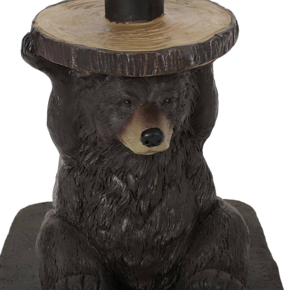 Dark Brown Concrete and Resin Bear Umbrella Base