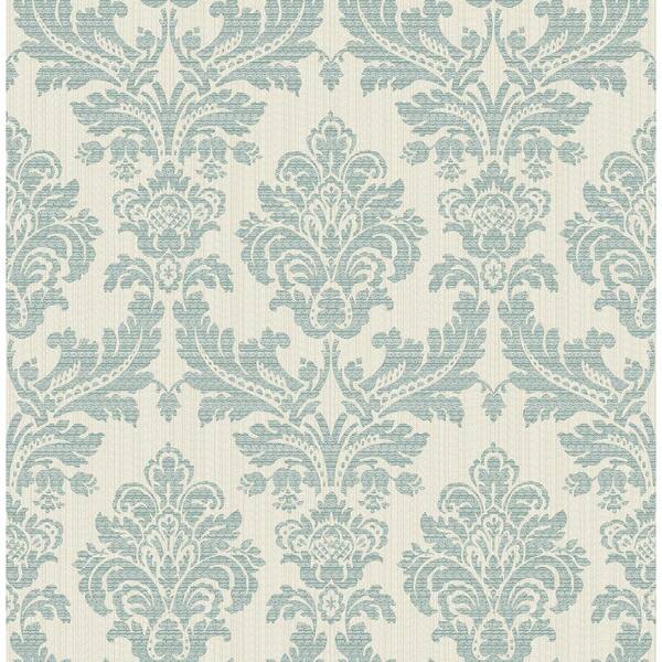 Advantage Piers Teal Texture Damask Strippable Wallpaper (Covers 56.4 sq. ft.)