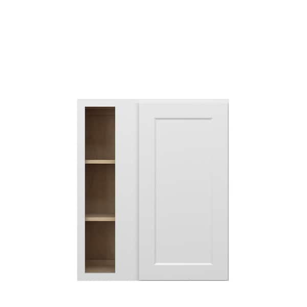 Unbranded Norfolk Shaker 30 in. W x 36 in. H x 12 in. D in Painted White Plywood Assembled Corner Blind Wall Cabinet