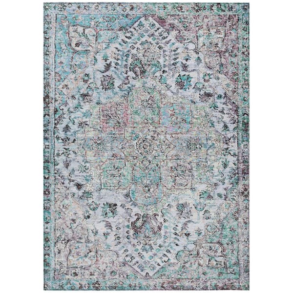 Chantille Machine Washable Indoor/Outdoor Abstract ACN2138 Sky 3 ft. x 5 ft. Area Rug