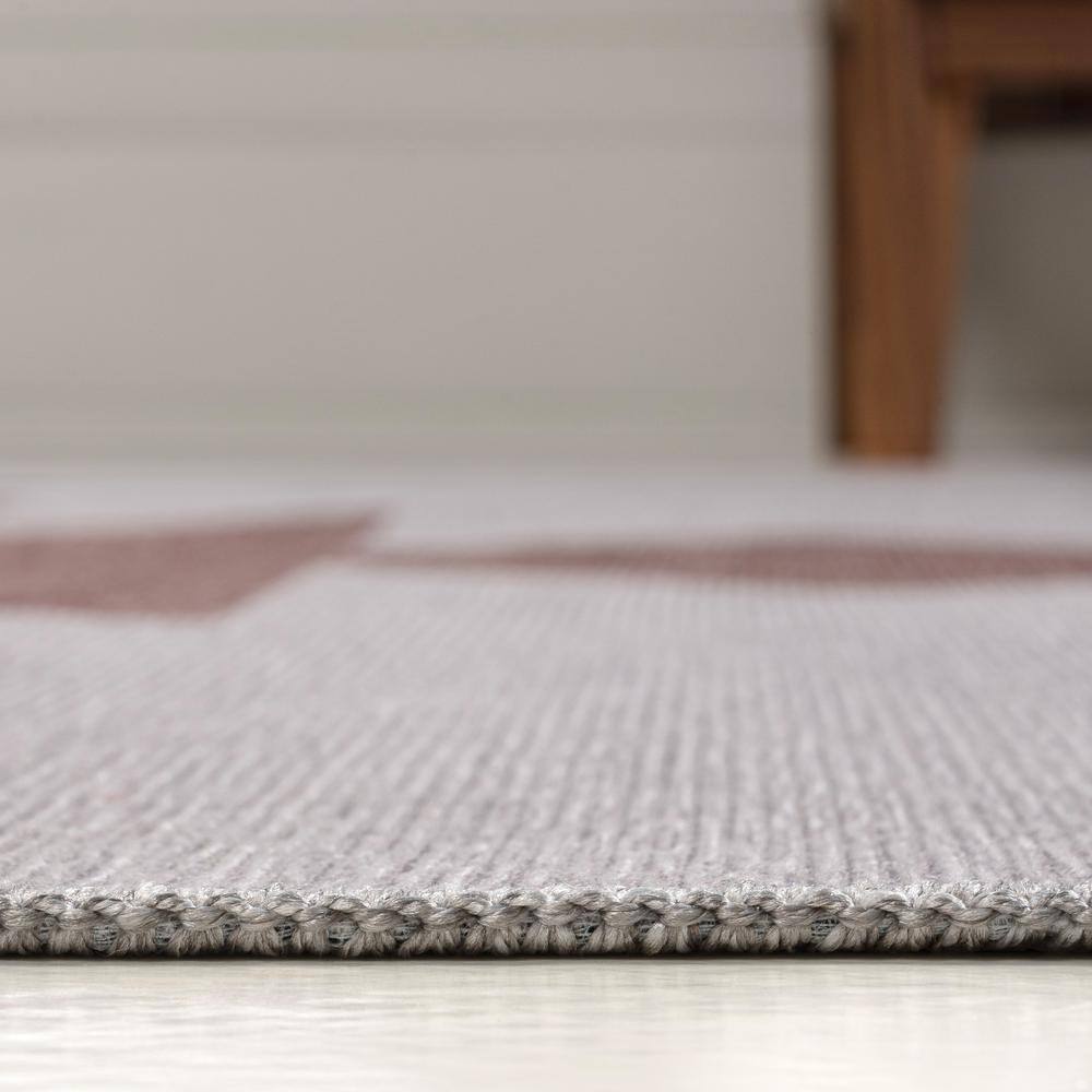 Gray and Brown Geometric Washable Synthetic 8' x 10' Area Rug