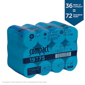 Compact Coreless 2-Ply Recycled Toilet Paper (1000 Sheets per Roll 36 Rolls per Pack)