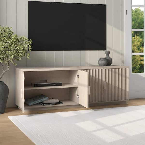 Meyer&Cross Mero 68 in. Alder White TV Stand Fits TV's up to 75 in