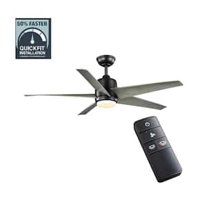 Mena 54 in. Color Changing Integrated LED Indoor/Outdoor Matte Black Ceiling Fan with Light Kit and Remote