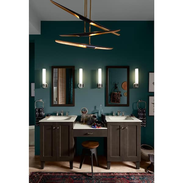 Purist 1 Light Tube Polished Nickel Indoor Bathroom Wall Sconce, UL Listed