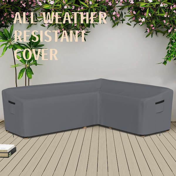 OVCRNIBI Patio Right Facing L-Shaped Sectional Cover, Heavy-Duty