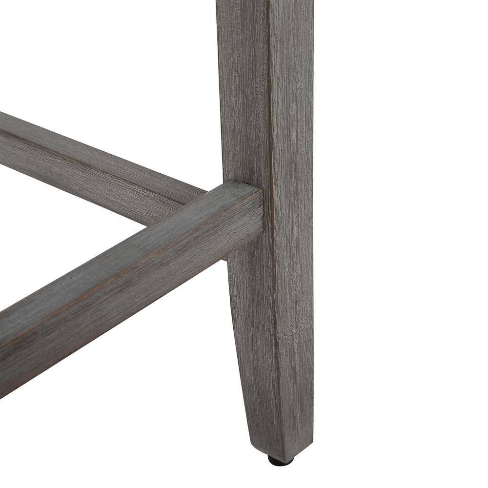 Beige 24" High Backless Saddle Wood Counter Stool