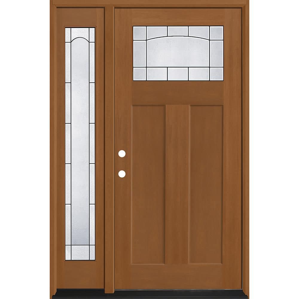 Regency 53 in. x 80 in. 1/4 TopL Empire Glass RHIS AutumnWht Mahogany Fiberglass Prehung Front Door w/14in-3/4SL 6-9/16 price history on PriceWatchPro