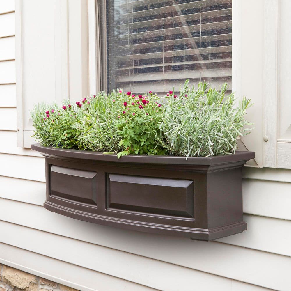 Espresso Brown 36" Resin Self-Watering Window Box