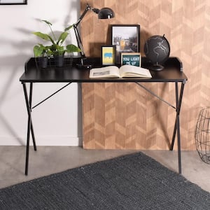 AVA 47.2 in. Black Finish MDF Writing Computer Desk with Baffle